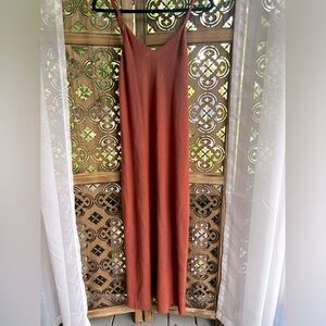 NWT Spaghetti strap sweater midi dress. Dusty orange color, beautiful.
